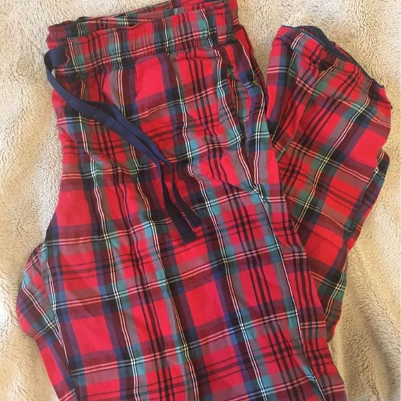 Victoria's Secret Flannel Pajamas Lounge PJ Set Blue/Red Flannel - Size S - Picture 3 of 5
